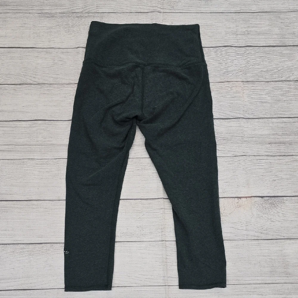 Lululemon Wunder Under Crop Roll Down Leggings Women's 10 Heathered Green Sz 8 - Picture 4 of 7